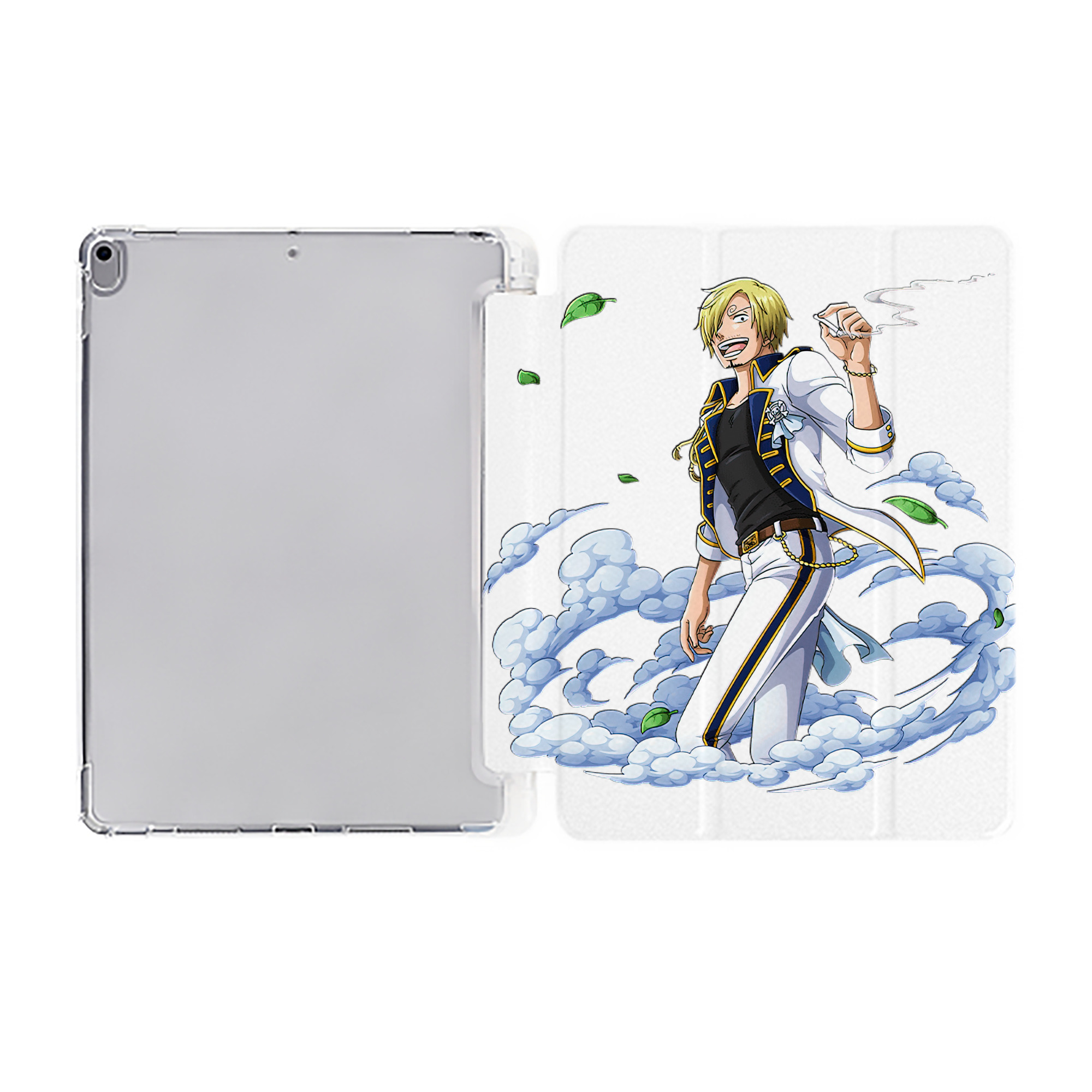 （画像用） ワンピース サンジ ONE PIECE Sanji IPad ケース ペン収納付き 三つ折りスタンド PUレザー×シリコン 対応機種9.5/10.5/10.9インチ